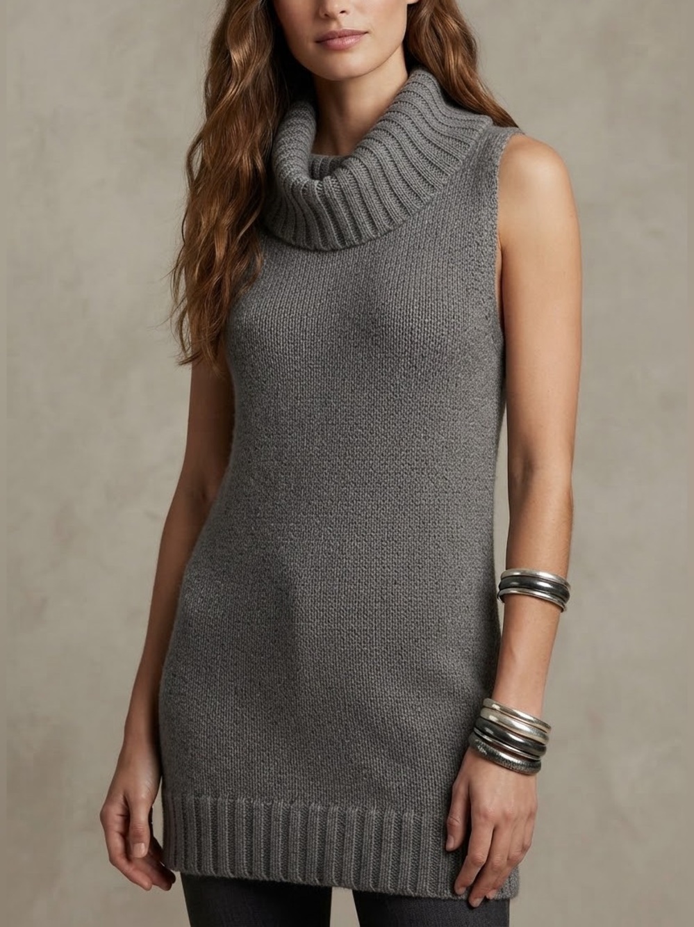 Tristan Sleeveless Turtleneck Tunic Sweater Size XS